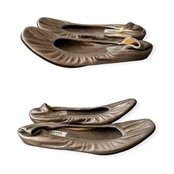 Lanvin Classic Ballerina Flats‎ in  Soft Gold Leather - Picture 12 of 12